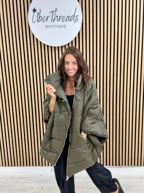 Fly Cape Coat  - Khaki (sized)