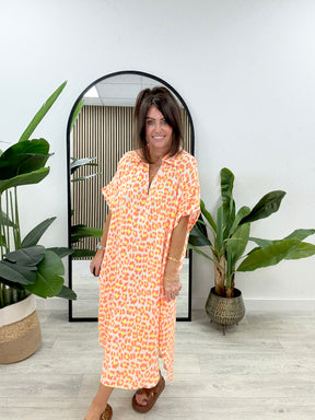 Valencia Shirt Dress - Orange/Yellow