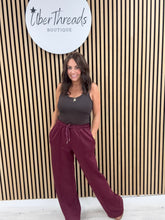 Wide Leg Seam Jogger (std) - Mulberry