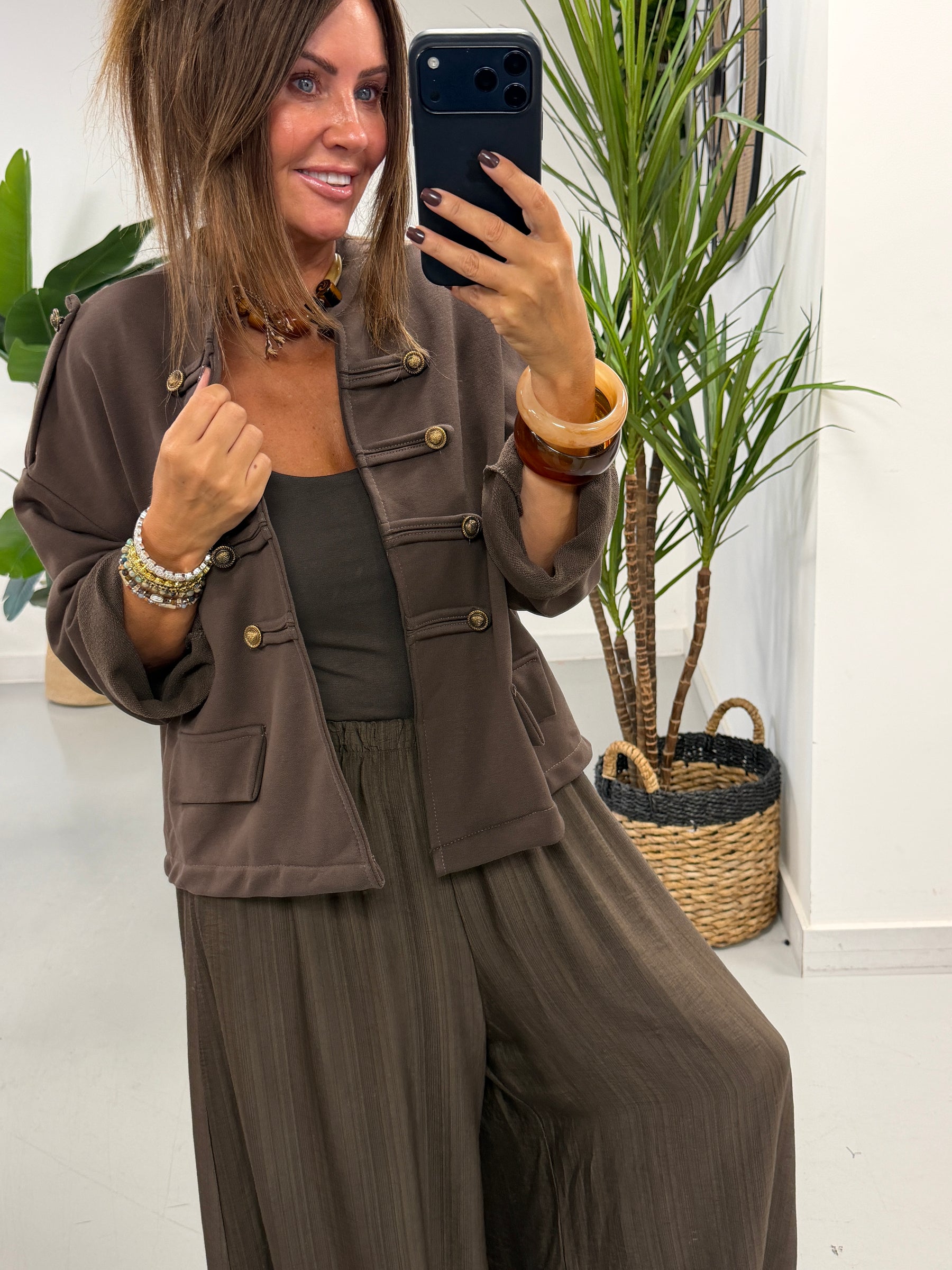 Zeta Otto Military Jacket - Chocolate