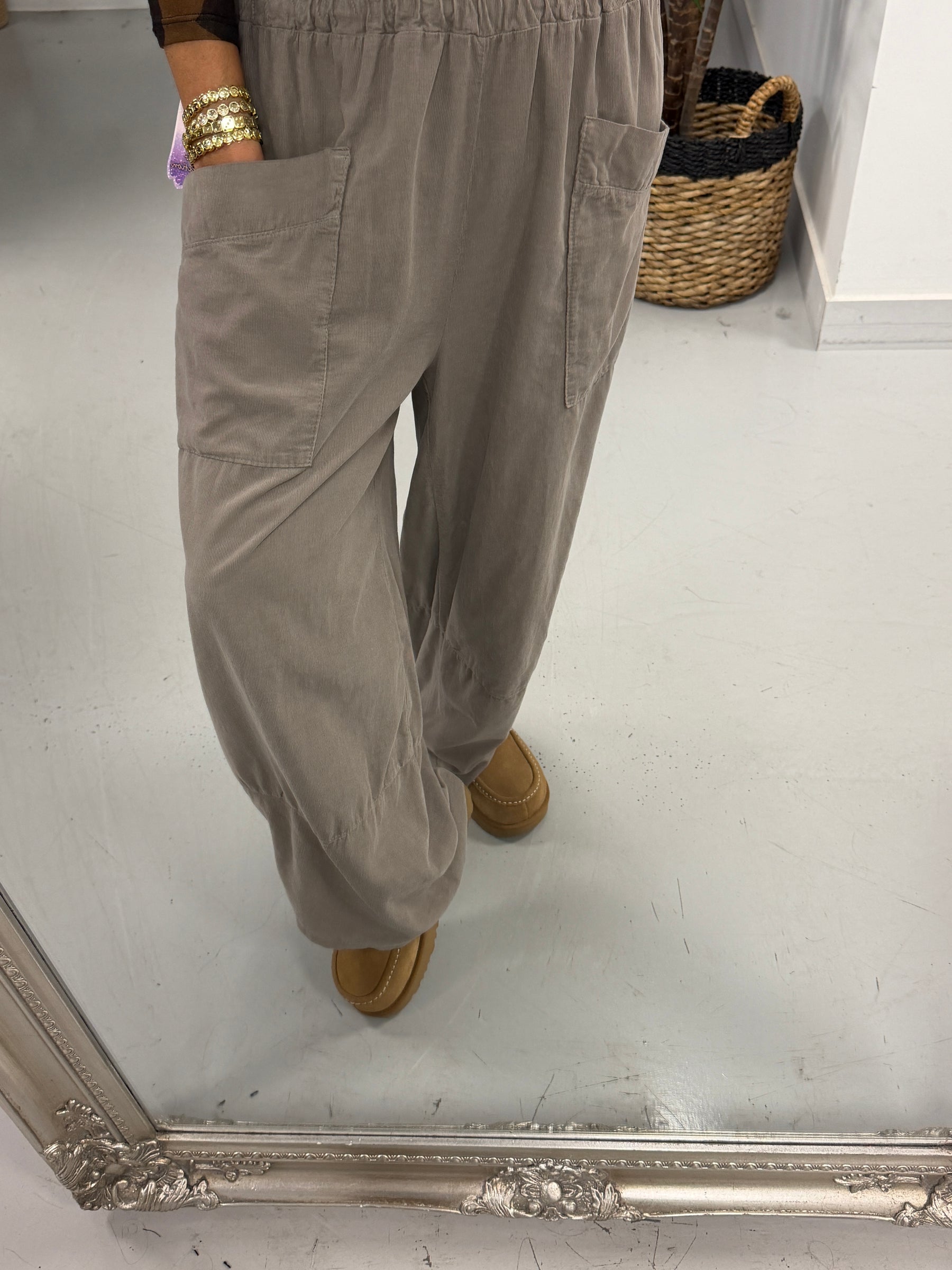 The Tulip Needlecord Joggers - Stone (Size 10-14)
