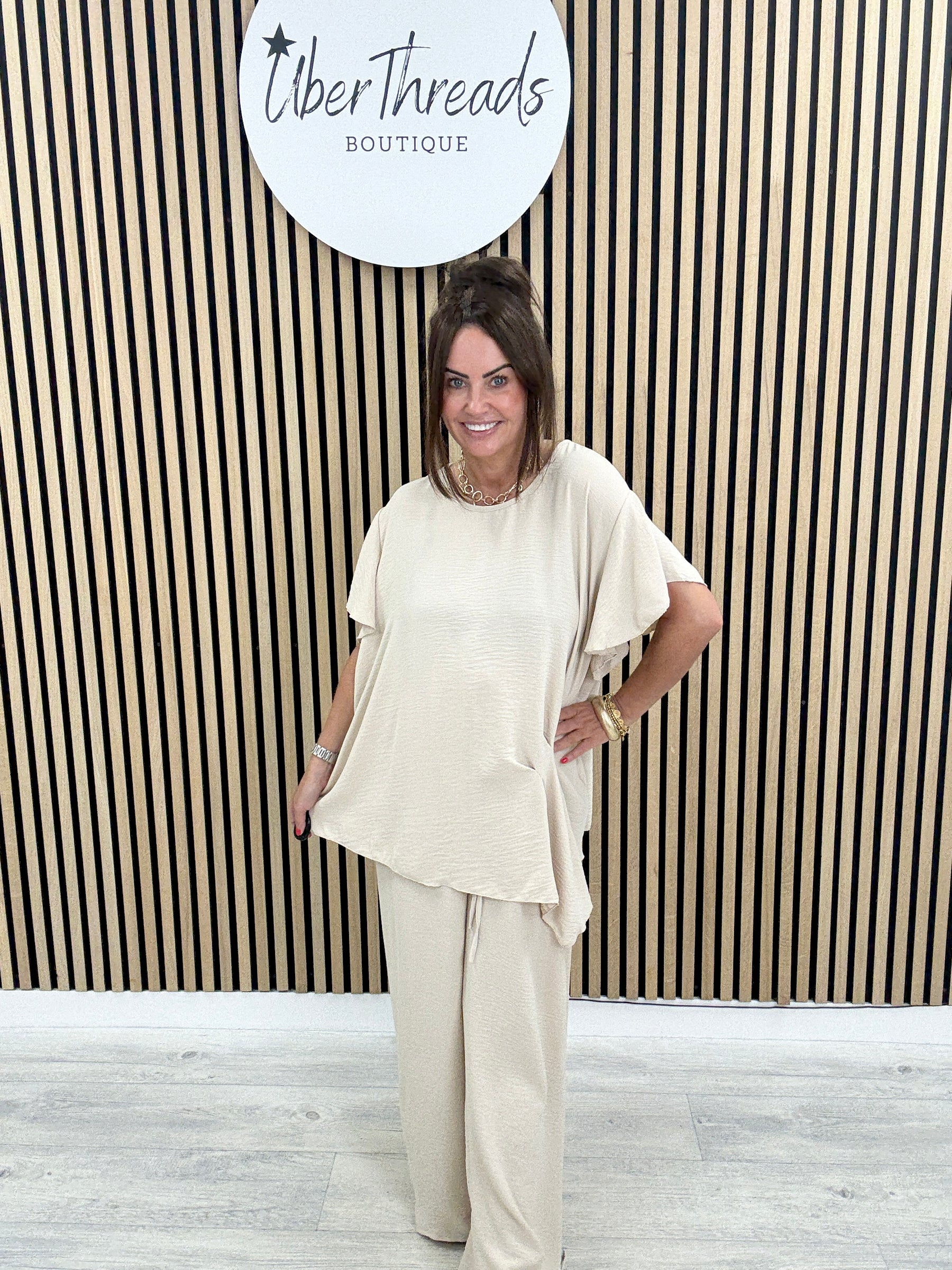 Lisbon Pleat Co-Ord - Classic Stone