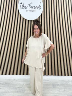 Lisbon Pleat Co-Ord - Classic Stone