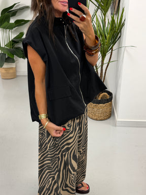 Urban Bubble Hem Gilet - Black