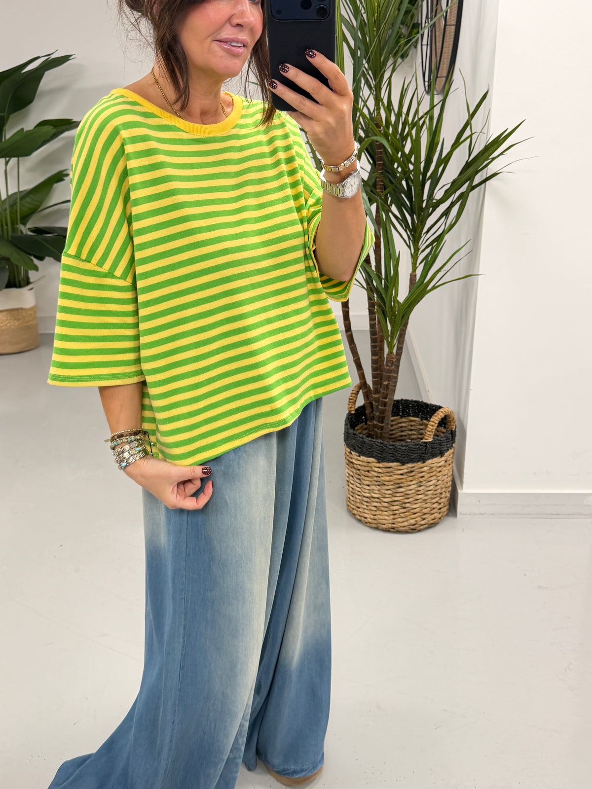 Sugar Rush Stripe Tee - Green/Yellow