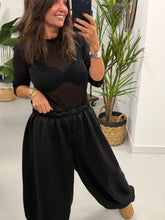 Button Front Balloon Cuff Joggers - Black (Size 10-18/20)
