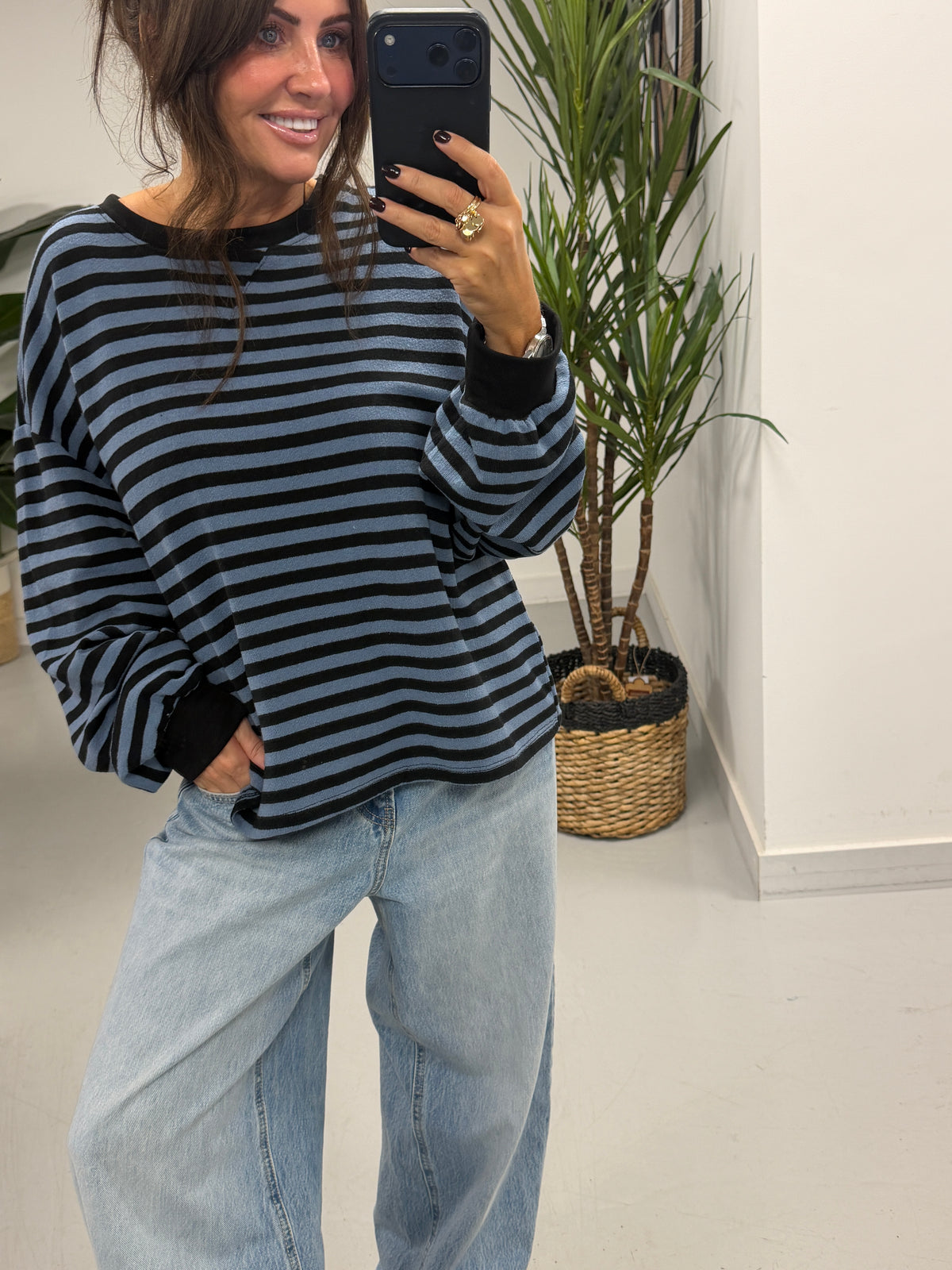 The Weekend Chill Cuff Stripe - Light/Dark Blue  (Special Buy No Return) Size 10 - 14