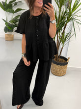 The Hallie Peplum Two Piece - Black