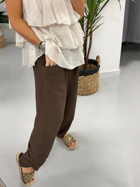 The Summer Tulip Trousers - Chocolate