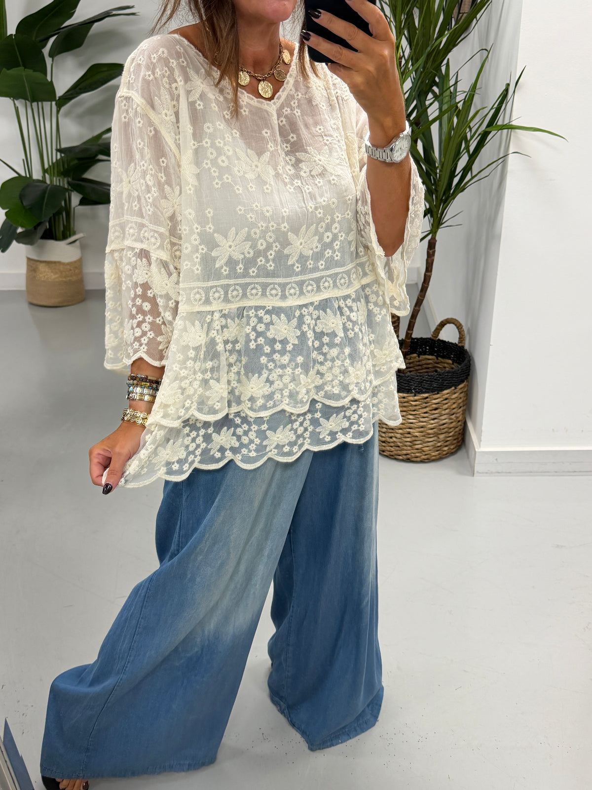 Seville Lace Tunic - Cream