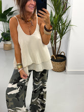 Layered Cotton Cami  - Stone