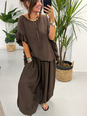The Bahia Balloon Trouser - Chocolate