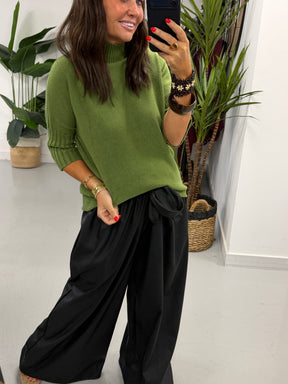 Crop Sleeve Knit - Pistachio
