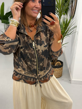 Lightweight Camo Jacket - Chocolate Size 2