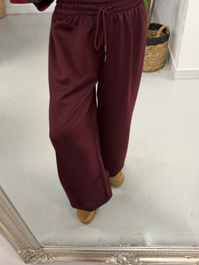 Toggle Cuff Scuba Joggers - Wine (Size 10-16)