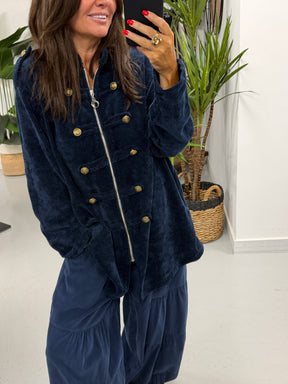 The Big Softie Zip Military Jacket - Navy