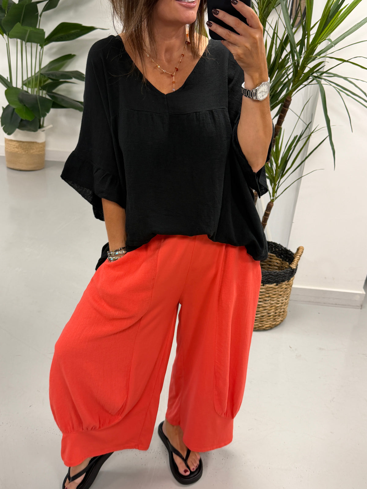 Sahara Cropped Pants - Coral