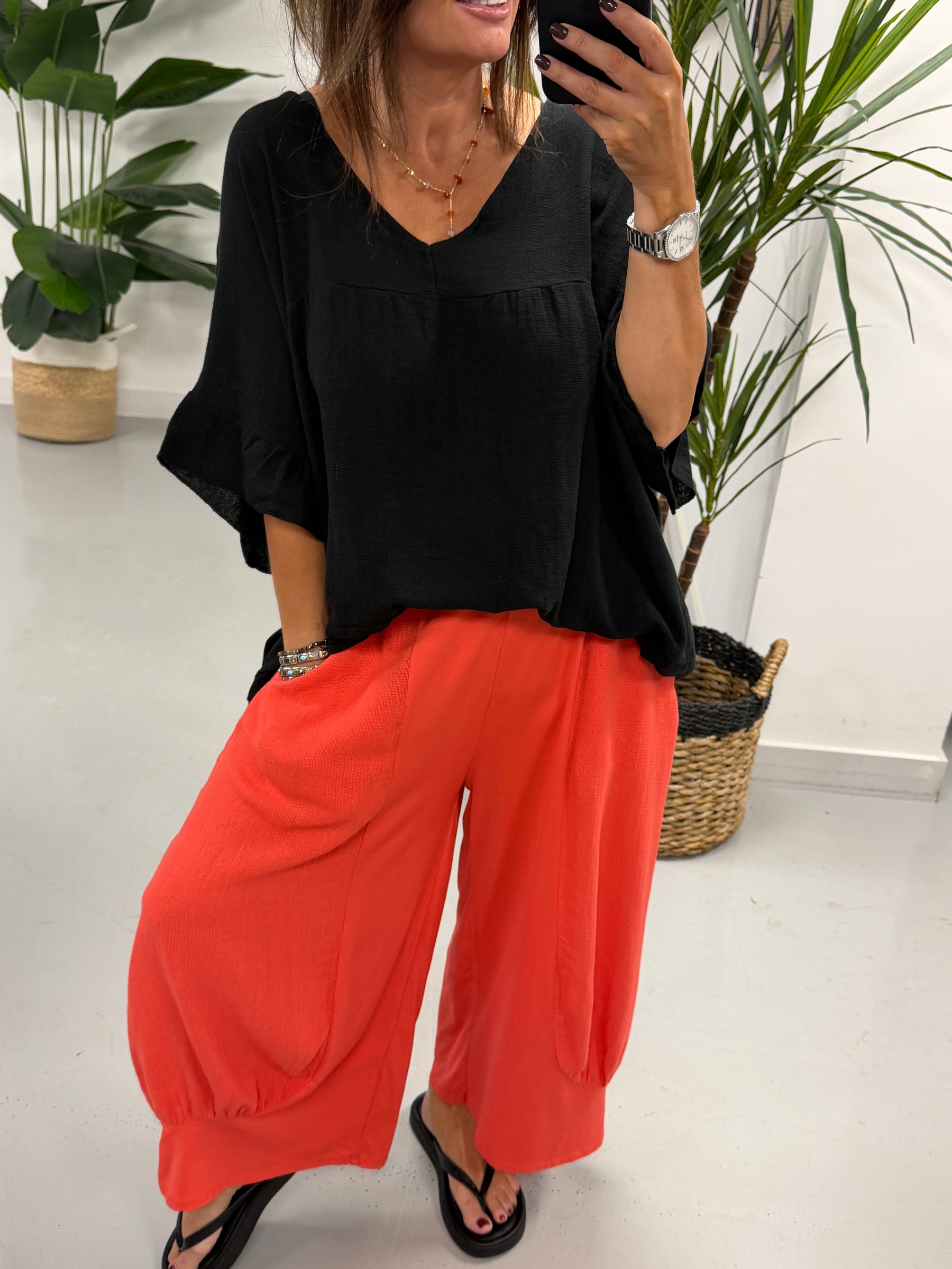Sahara Cropped Pants - Coral