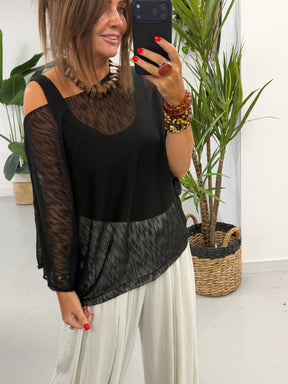 The Rae Summer Lightweight Layering Knit - Black