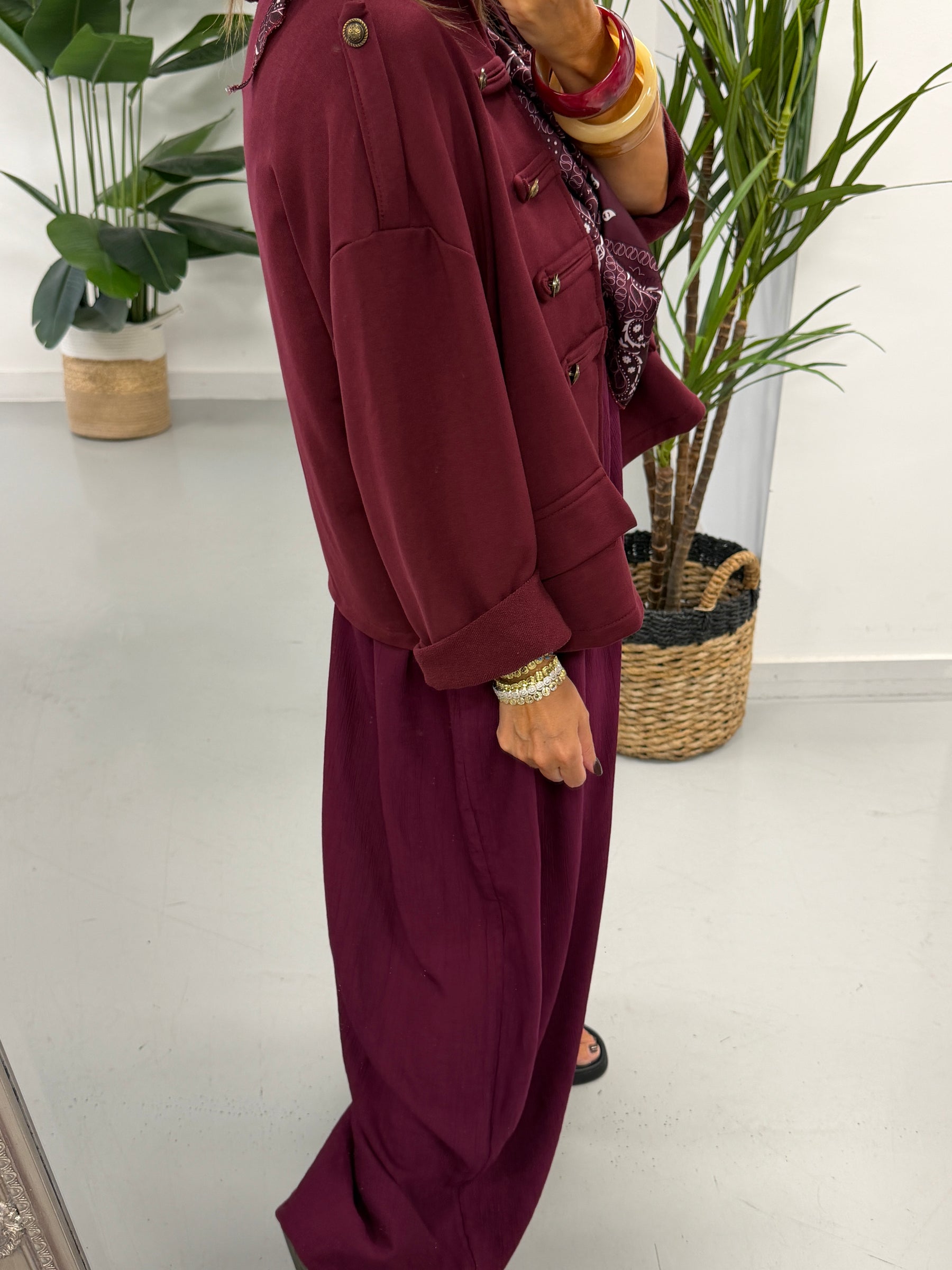 Zeta Otto Military Jacket - Wine