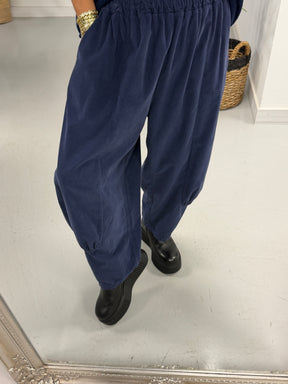 The Orleans Needlecord Joggers - Navy (Size 10-18)