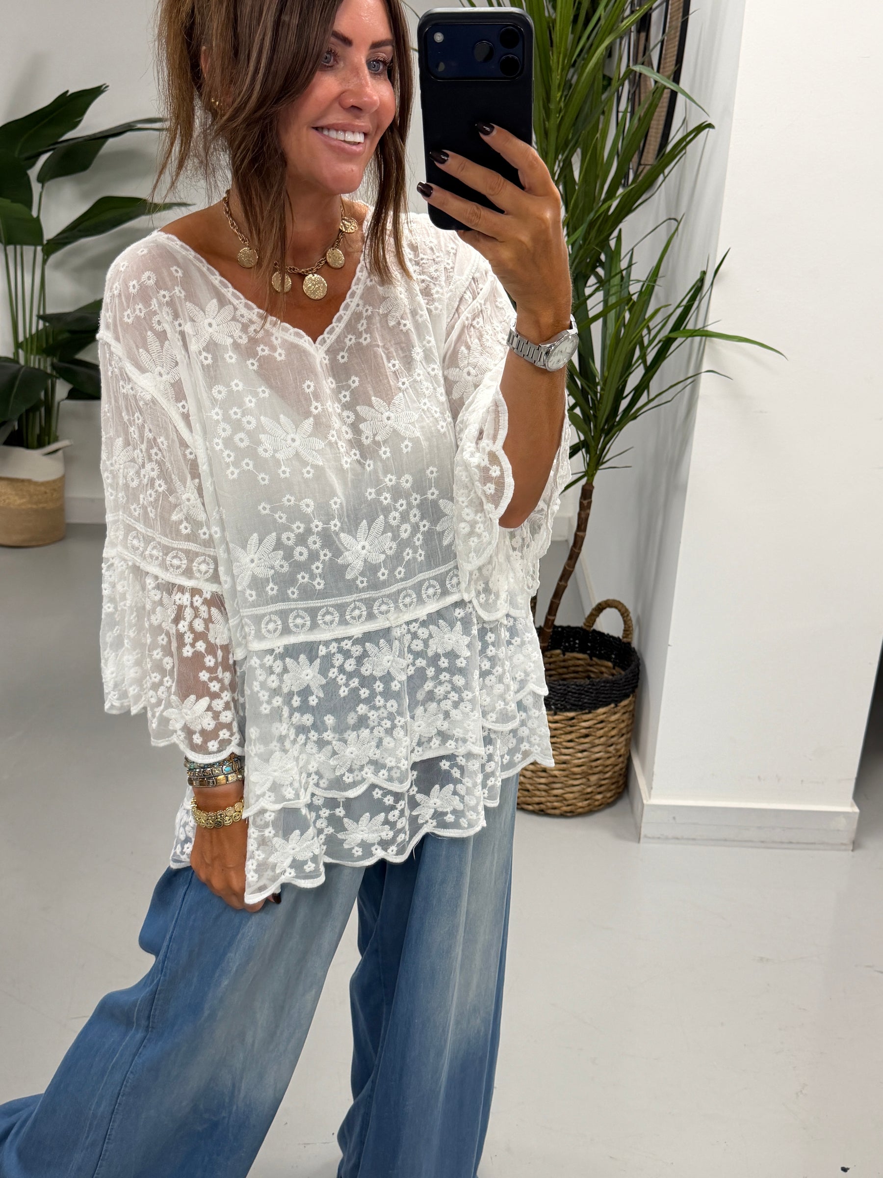 Seville Lace Tunic - White