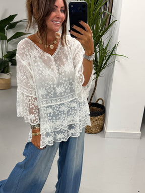 Seville Lace Tunic - White