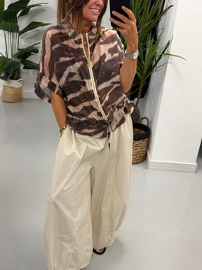 Lightweight Cropped Sleeve Jacket - Animal