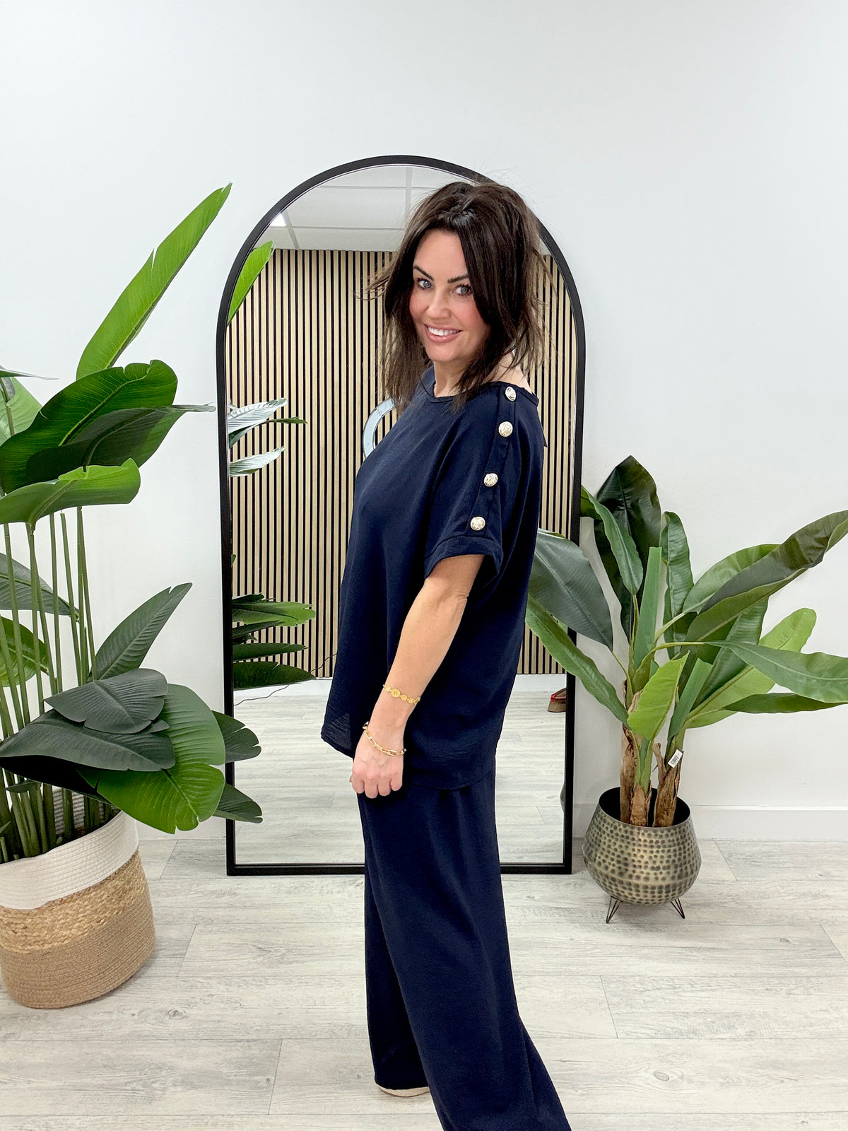 Military Button Co Ord Set - Navy