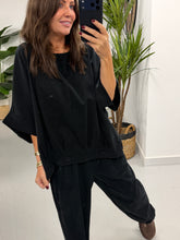 The Needlecord Crop Sleeve Tunic- Black (Size 10-16)