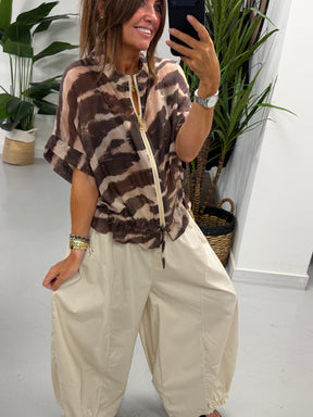 Lightweight Cropped Sleeve Jacket - Animal