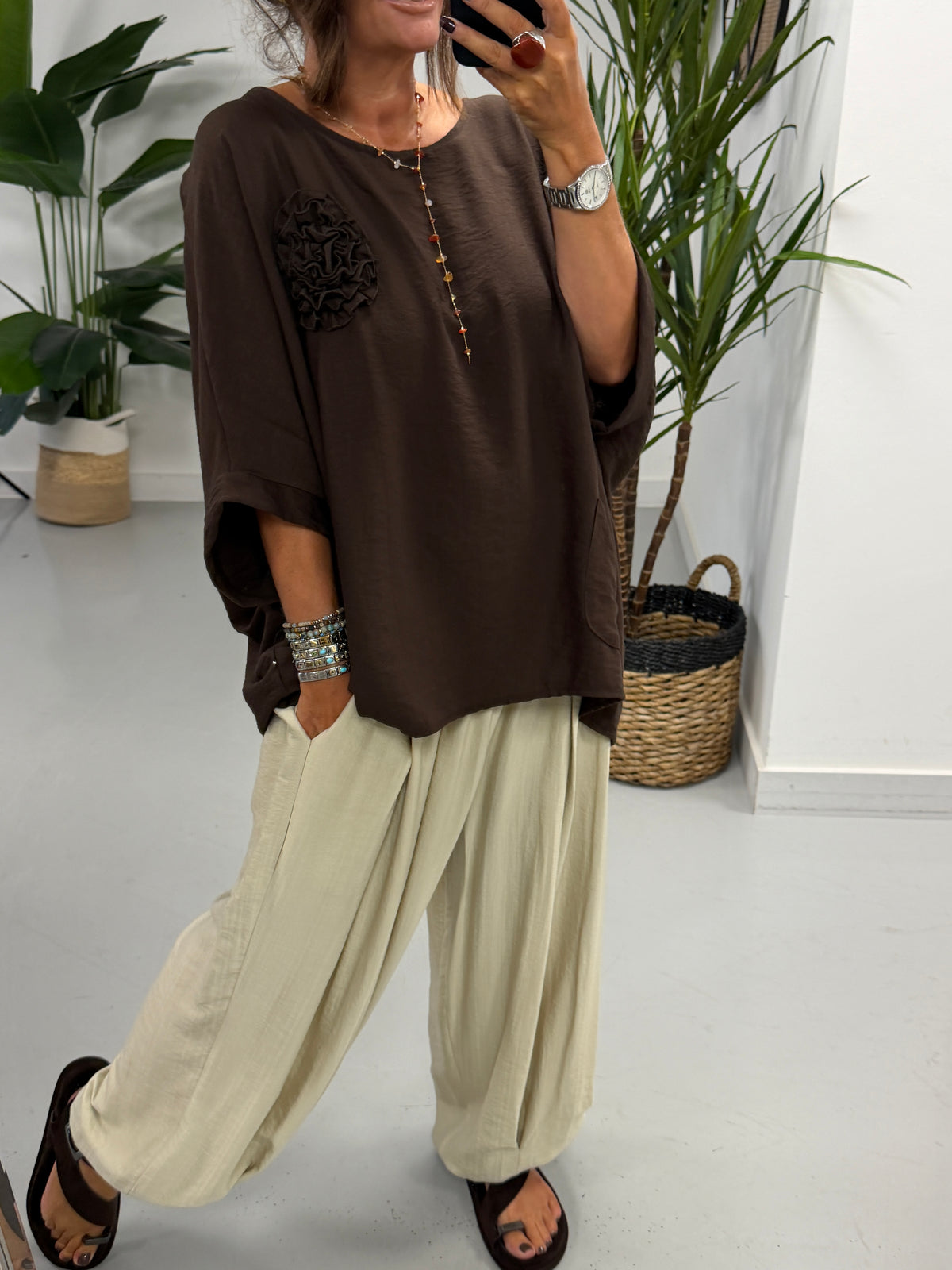 Roxie Pocket Tunic - Chocolate