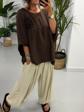 Roxie Pocket Tunic - Chocolate