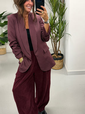 The Charleston Cord Pocket Barrel Trousers - Wine (Size 12-18)