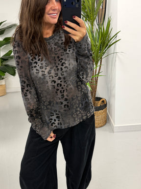 The Cheetah  Mesh - Charcoal (Size 10-16)
