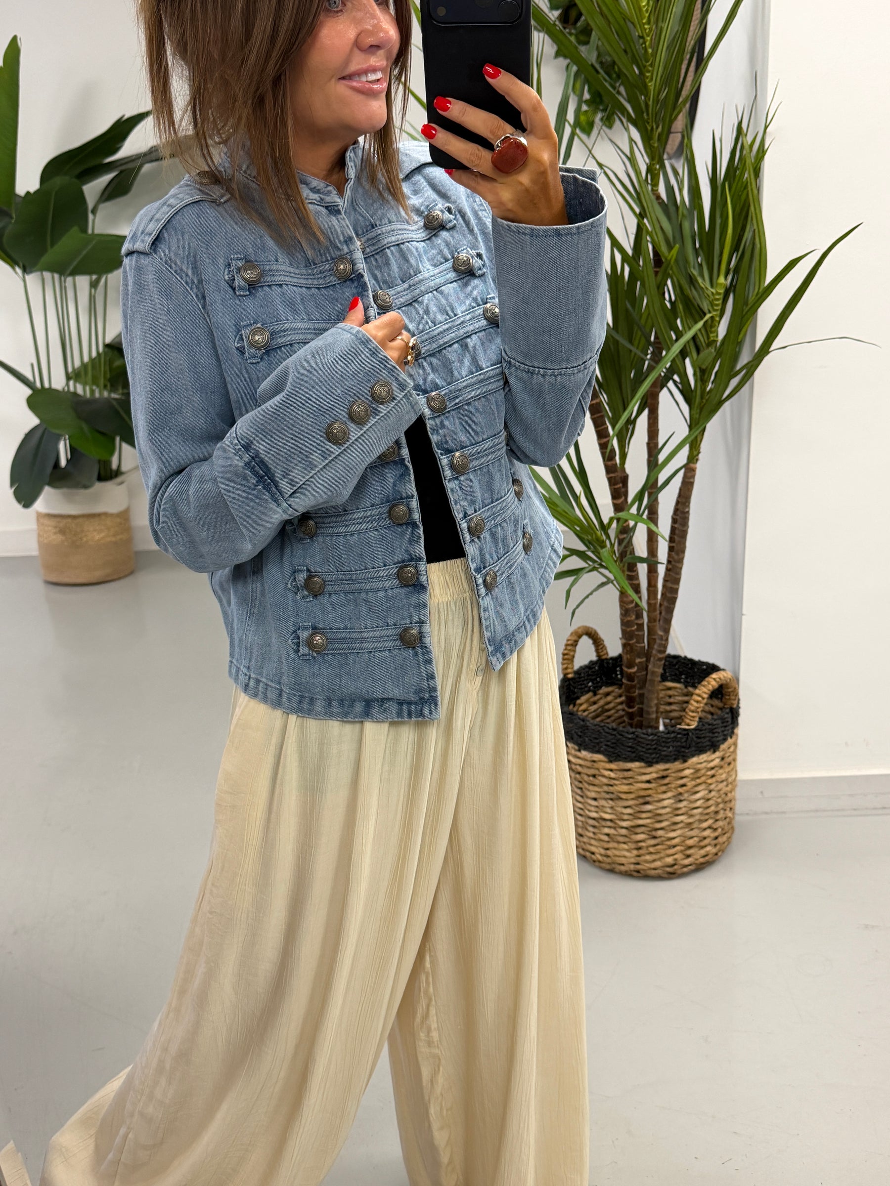 Nikita Denim Military Fitted Jacket - Medium/Large