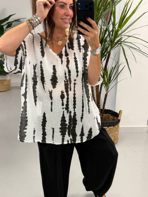Indiana Tie Dye Tee - Black/White