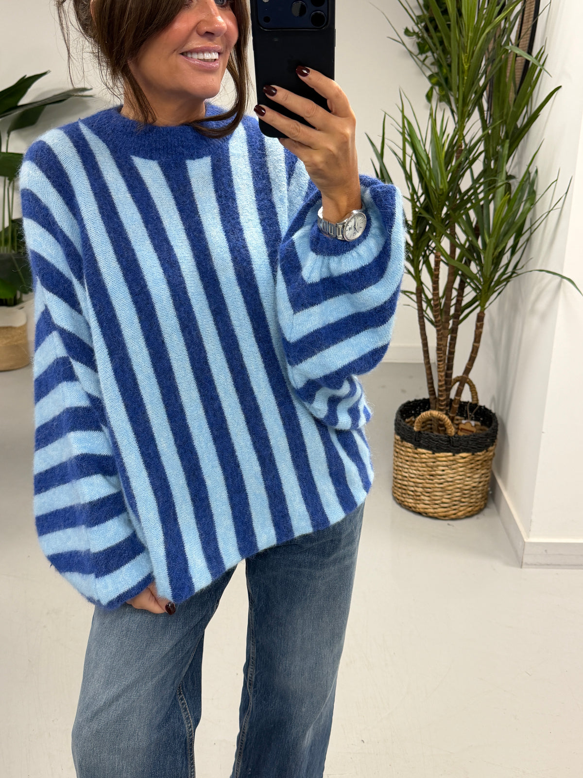 The Muse Chunky Sleeve Knit - Blue  (Size 10-18)