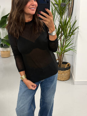 The Cashmere Blend Layering Top - Black (Size 12-18)