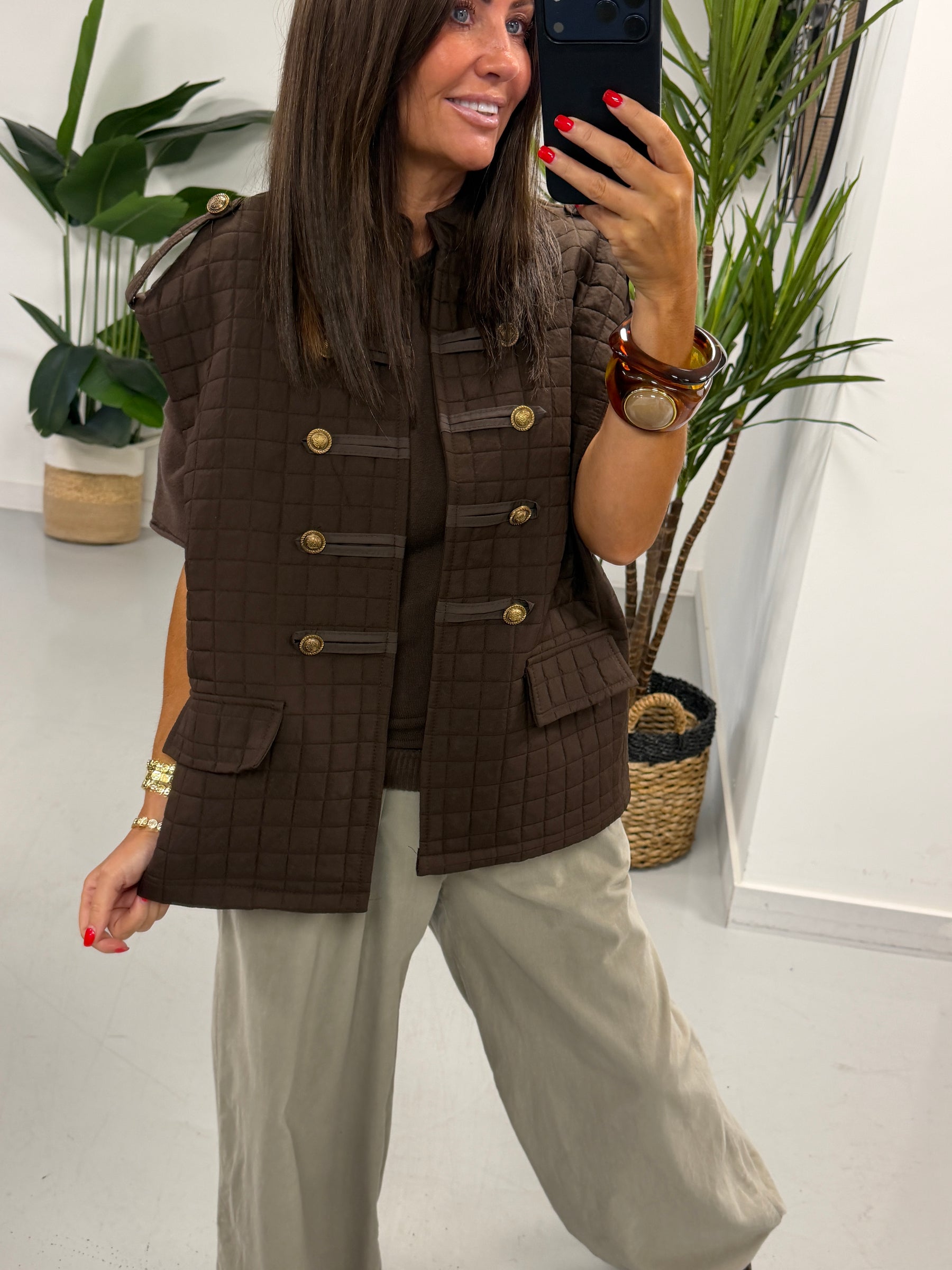 Military Lightweight Gilet - Chocolate