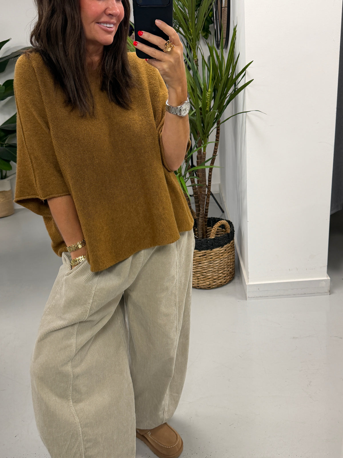 Gracie Crop Sleeve Knit - Copper (Size 10 - 18)