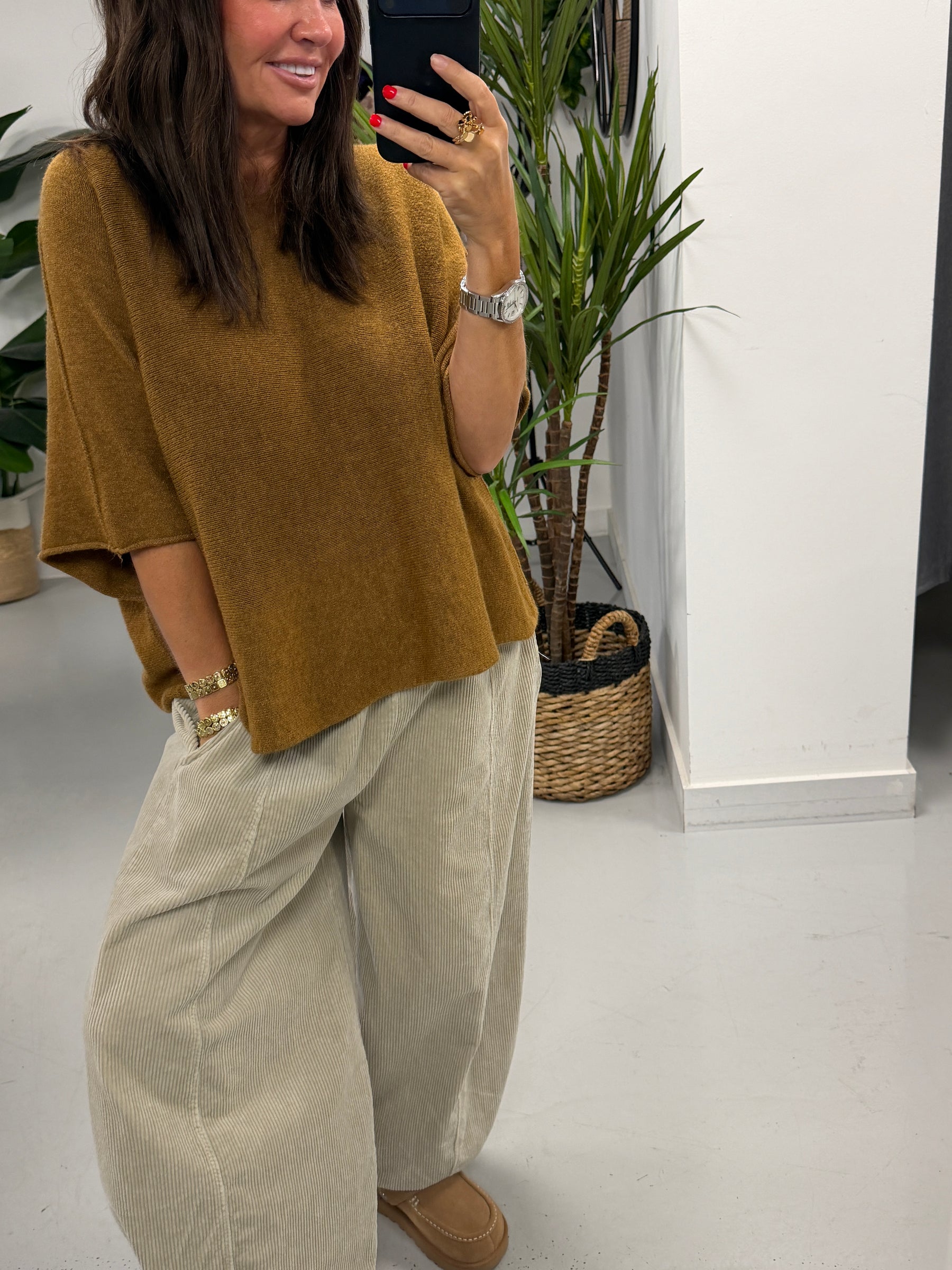 Gracie Crop Sleeve Knit - Copper (Size 10 - 18)