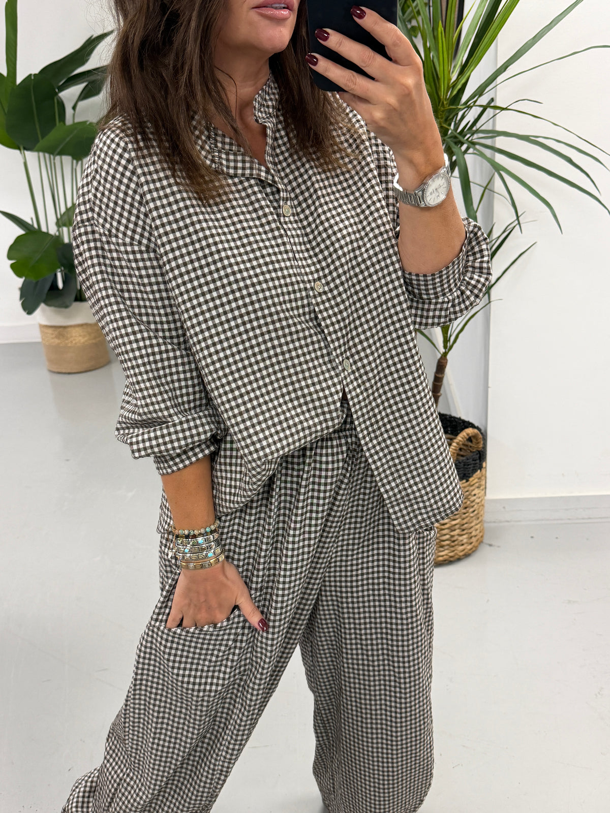 The Vichy Gingham Button Shirt - Chocolate
