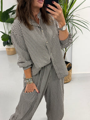 The Vichy Gingham Button Shirt - Chocolate