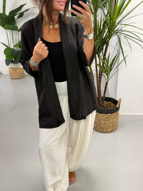 Crinkle Blazer - Black