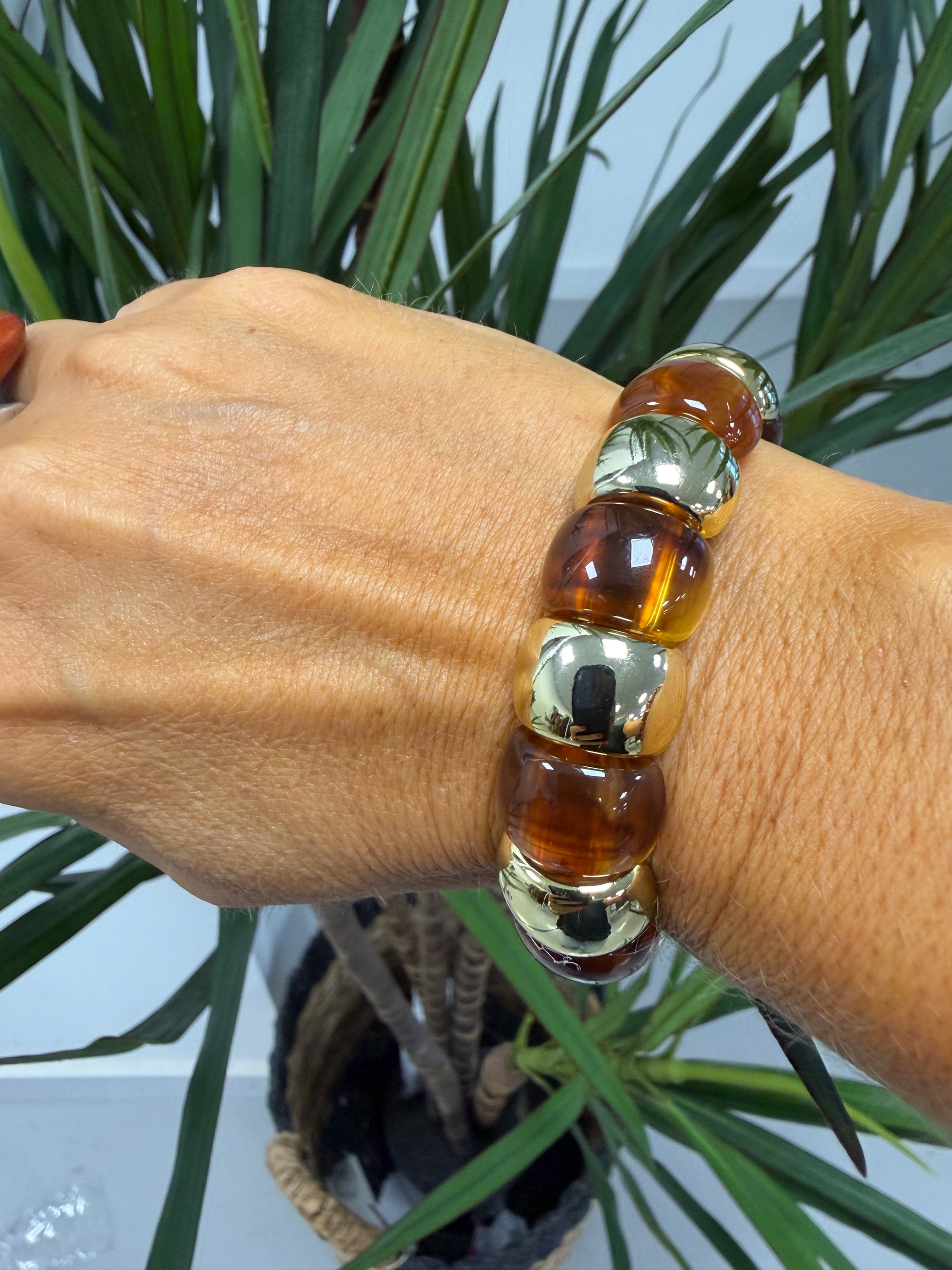 Chocolate/Gold Elasticated- Thin