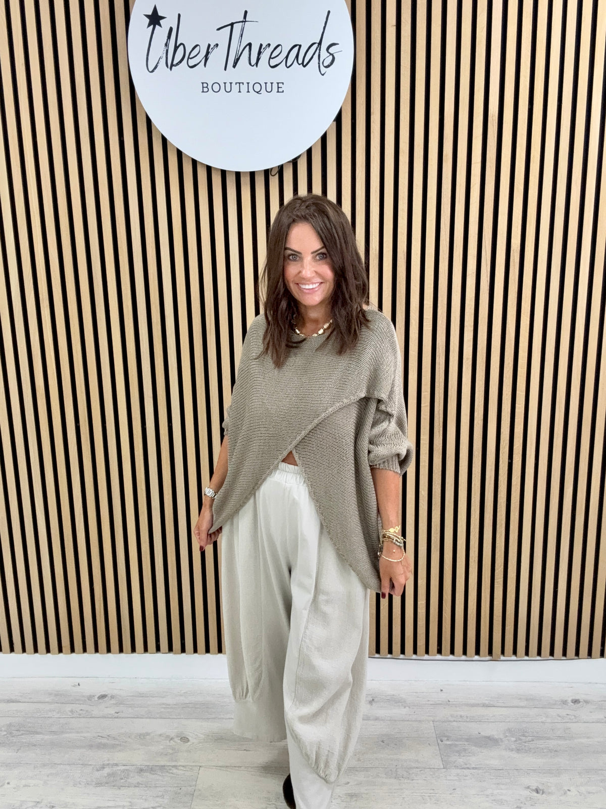 The Autumn Baxter Crossover Knit - Mocha