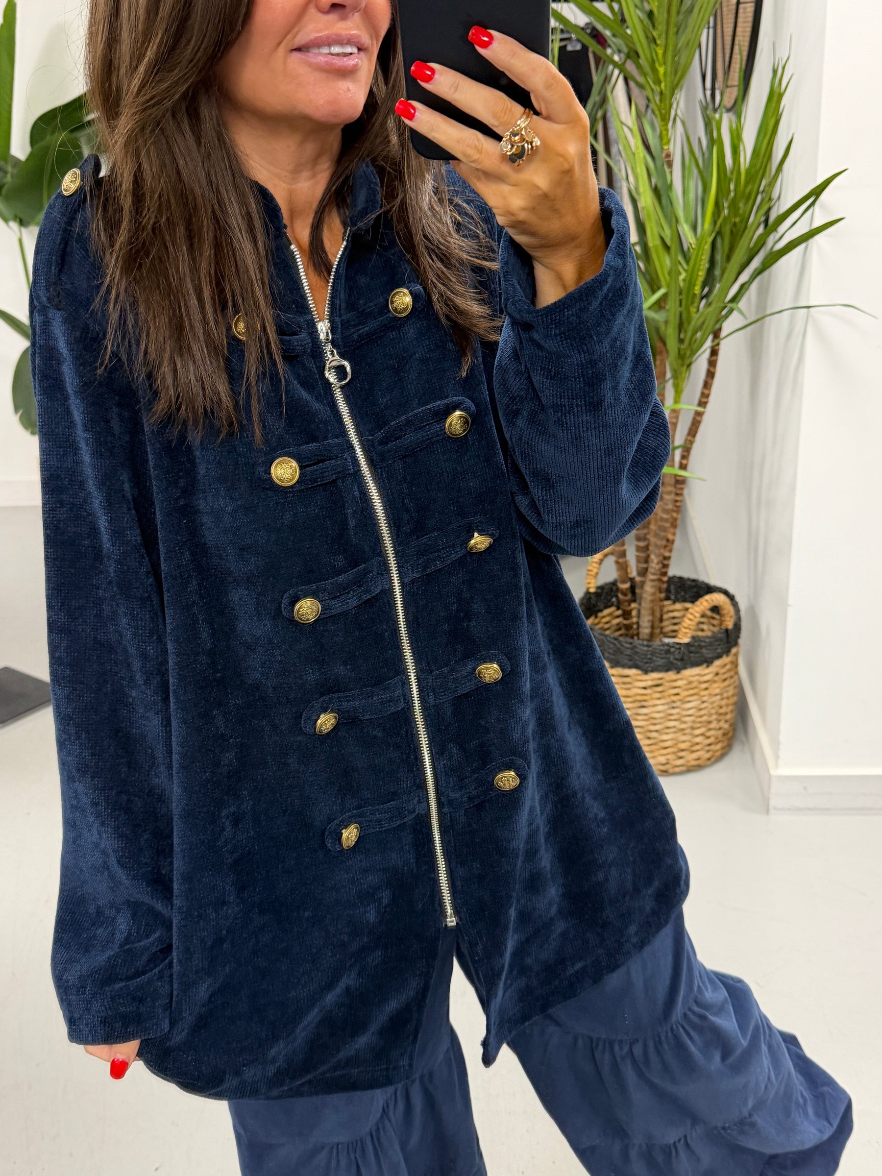 The Big Softie Zip Military Jacket - Navy