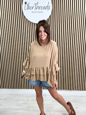 The Dune Frill Tunic - Light Camel