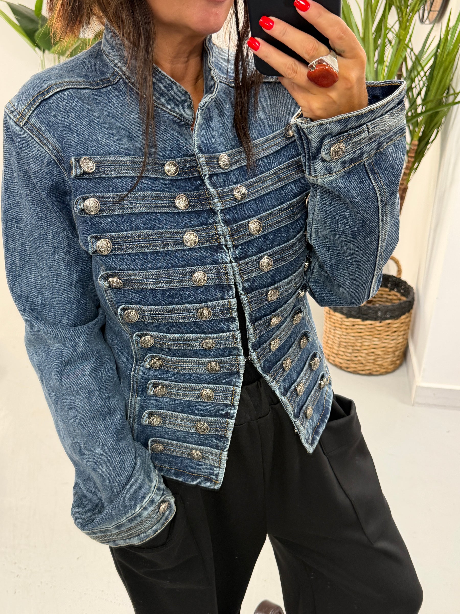 Abby Military Denim Jacket